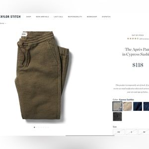 Taylor stitch The Après Pant Sashiko xl men